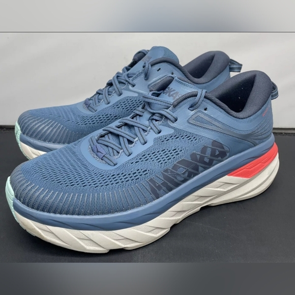 Hoka One Bondi Teal Outer Space Road Running Race Shoes Men 8 2E Wide main image 5